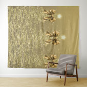 Tenture Christmas Sparkling Trees Gold Faux Bow (En situation (horizontale))