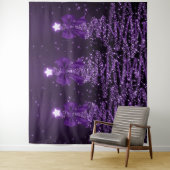 Tenture Christmas Sparkling Trees Purple Faux Bow (En situation)