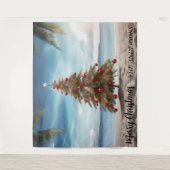 Tenture Christmas Tree Beach Photo de vacances Contexte (Devant)