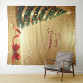 Tenture Christmas Tree Ribbons Holiday Backdrop (En situation (horizontale))