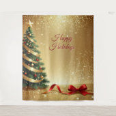 Tenture Christmas Tree Ribbons Holiday Backdrop (Devant)