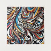 Tenture Chromatic Vortex – Dance of Infinite Ribbons (Devant (Horizontal))