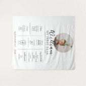 Tenture Chronologie des jalons de photo de premier anniver (Devant (Horizontal))