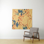 Tenture Chrysanthèmes japonais : motif floral jaune. (En situation (horizontale))