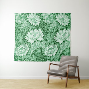 Tenture Chrysanthemum Green, William Morris