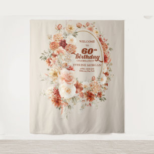 Tenture Chute bouquet terre cuite blush super 60e annivers