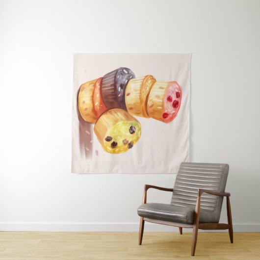 Tenture Chute de la tour Muffin (En situation (horizontale))