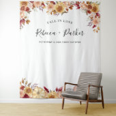 Tenture Chute en amour fleurs citrouilles Backdrop Cabine  (En situation)