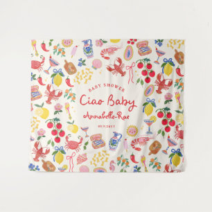 Tenture Ciao Baby Baby Shower Personnalisé Italien