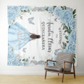 Tenture Ciel Bleu Floral Princesse Quinceañera fond (En situation (horizontale))