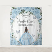 Tenture Ciel Bleu Floral Princesse Quinceañera fond (Devant)