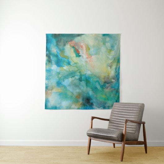 Tenture Ciel bleu | turquoise interstellaire (En situation)