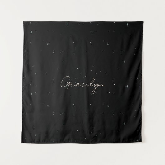 Tenture Ciel nocturne étoilé sombre (Devant)