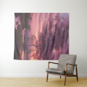 Tenture Ciel nuageux rose (En situation (horizontale))