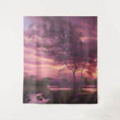 Tenture Ciel nuageux rose (Devant)