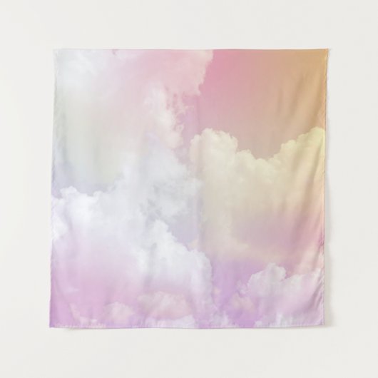 Tenture Ciel orange rose doux : Fluffeux (Devant)
