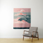 Tenture ciel rose Une pièce d'art-vision pure et unique (En situation)