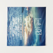 Tenture Ciels océaniques avec la Bible de prière Verse (Devant (Horizontal))