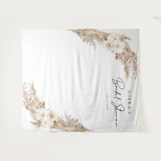 Tenture CIERA Bohème Pampas Grass Fête de Mariage (Devant (Horizontal))