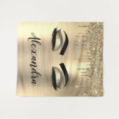 Tenture Cils avec éclat de paillettes dorées Monogramme No (Devant (Horizontal))