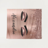 Tenture Cils avec Paillettes Rose Gold Monogramme (Devant (Horizontal))