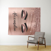 Tenture Cils avec Paillettes Rose Gold Monogramme (En situation (horizontale))