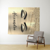 Tenture Cils Paillettes Brillants Monogramme Nom (En situation (horizontale))