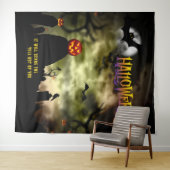 Tenture Cimetière d'horreur Halloween (En situation (horizontale))