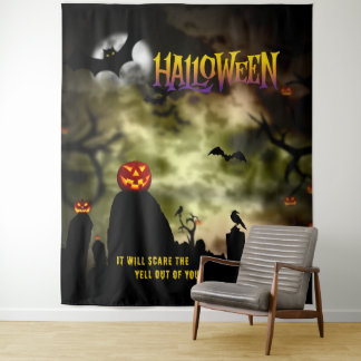 Tenture Cimetière d'horreur Halloween