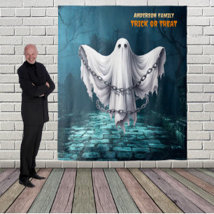 Tenture Cimetière et fantôme effrayants d'Halloween