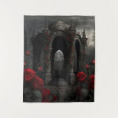 Tenture Cimetière gothique Gazebo avec des roses rouges la (Devant)