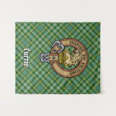 Tenture Cimier de lion Clan Currie sur Tartan (Devant (Horizontal))