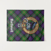 Tenture Cimier des MacDonell de Glengarry sur tartan (Devant (Horizontal))