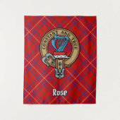 Tenture Cimier Rose de clan sur Tartan (Devant)