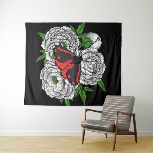 Tenture Cinnabar moth (En situation (horizontale))