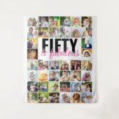 Tenture Cinquante ans et Fabuleux 40 Collage de photos Ann (Devant)