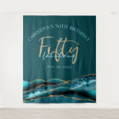 Tenture Cinquante et fabuleux Agate Turquoise Contexte pho (Devant)