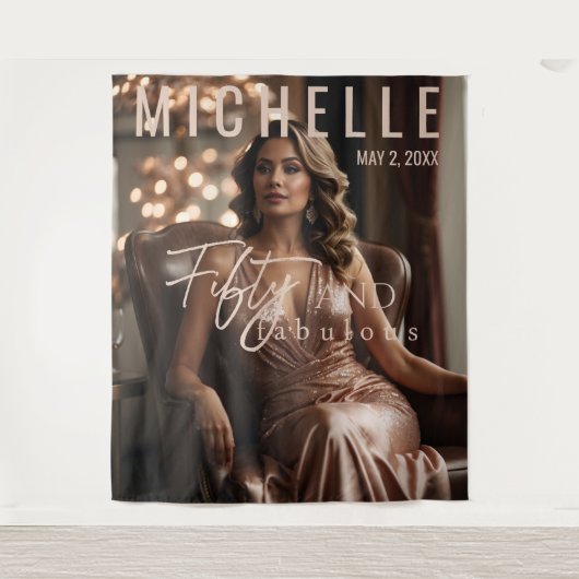 Tenture Cinquante et fabuleux Mur d'anniversaire (Devant)