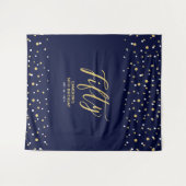 Tenture Cinquante | Gold & Navy 50th Birthday Party Contex (Devant (Horizontal))