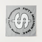 Tenture Cinquante Millions MaxMC Blanc Dollar Logo Mur sus (Devant (Horizontal))