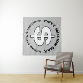 Tenture Cinquante Millions MaxMC Blanc Dollar Logo Mur sus (En situation (horizontale))