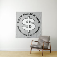 Cinquante Millions MaxMC Blanc Dollar Logo Mur sus