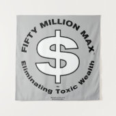 Tenture Cinquante Millions MaxMC Blanc Dollar Logo Mur sus (Devant)