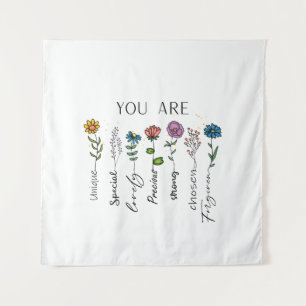 Tenture Citation biblique Inspiration Fleur sauvage Citati
