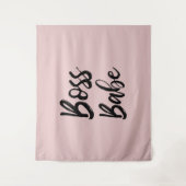 Tenture Citation Boss Babe Noir rose Simple Typographie (Devant)