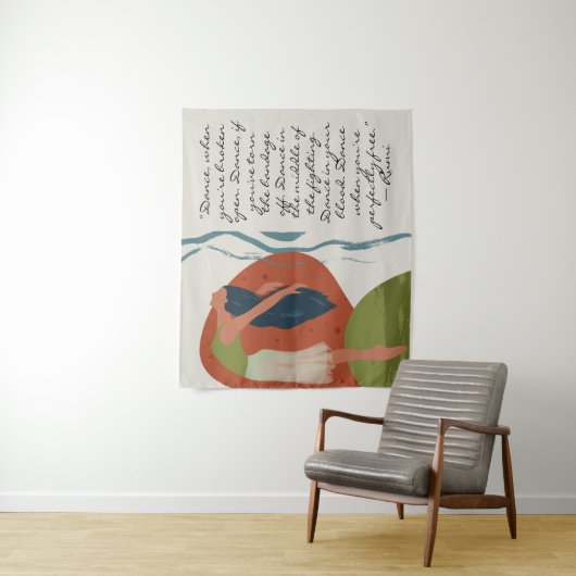 Tenture Citation de danse Rumi avec danseuse (En situation)