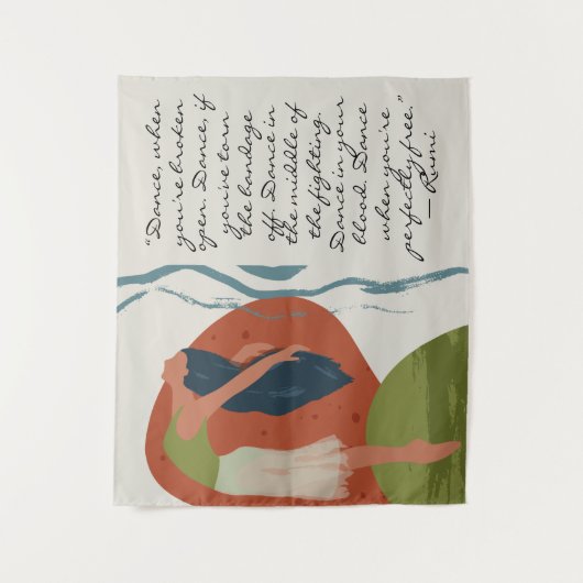 Tenture Citation de danse Rumi avec danseuse (Devant)