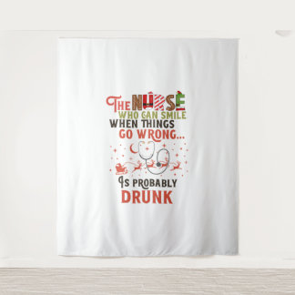 Tenture Citation de jeu de Noël de l'infirmière drôle