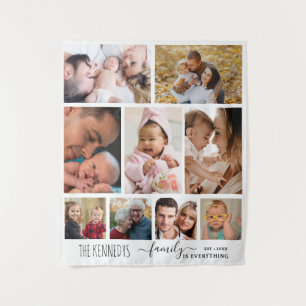 Tenture Citation de nom de famille personnalisée 9 Collage