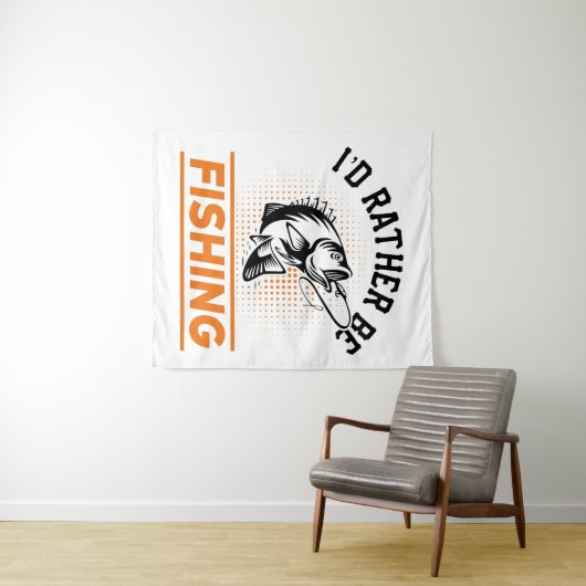 Tenture Citation de pêche Je préfère être Pêche Hommes Fem (En situation (horizontale))